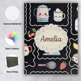 Personalised Name Cute Kawaii Mixer Kettle Custom  Unique Gift Idea Elegant Feature Canvas Wall Art Print Decor Picture Ready to Hang