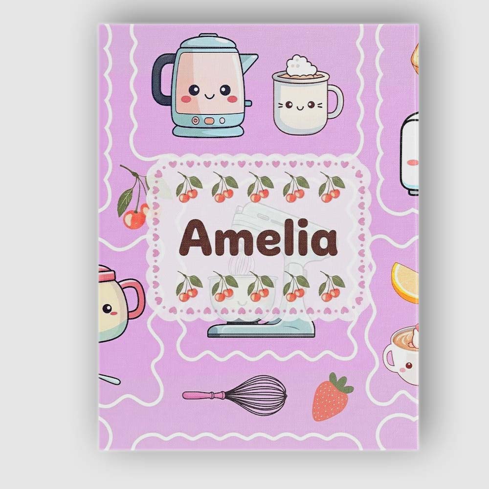 Personalised Name Cute Kawaii Mixer Kettle Custom  Unique Gift Idea Elegant Feature Canvas Wall Art Print Decor Picture Ready to Hang