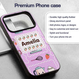 Cute Kawaii Mixer Kettle Cups Purple Background Custom Name Protective Phone Case Mobile Cover Durable Everyday Smartphone Shock Resistant