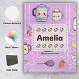 Personalised Name Cute Kawaii Mixer Kettle Custom  Unique Gift Idea Elegant Feature Canvas Wall Art Print Decor Picture Ready to Hang