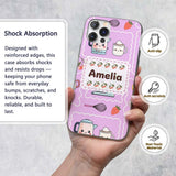 Cute Kawaii Mixer Kettle Cups Purple Background Custom Name Protective Phone Case Mobile Cover Durable Everyday Smartphone Shock Resistant