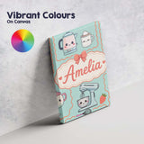 Personalised Name Cute Kawaii Mixer Kettle Custom  Unique Gift Idea Elegant Feature Canvas Wall Art Print Decor Picture Ready to Hang