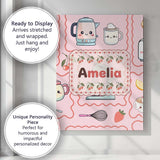 Personalised Name Cute Kawaii Mixer Kettle Custom  Unique Gift Idea Elegant Feature Canvas Wall Art Print Decor Picture Ready to Hang