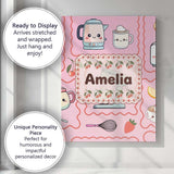 Personalised Name Cute Kawaii Mixer Kettle Custom  Unique Gift Idea Elegant Feature Canvas Wall Art Print Decor Picture Ready to Hang