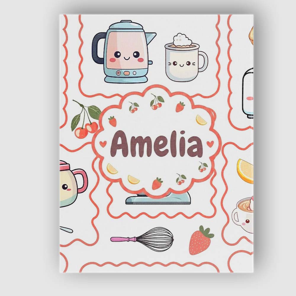 Personalised Name Cute Kawaii Mixer Kettle Custom  Unique Gift Idea Elegant Feature Canvas Wall Art Print Decor Picture Ready to Hang