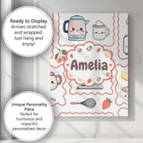 Personalised Name Cute Kawaii Mixer Kettle Custom  Unique Gift Idea Elegant Feature Canvas Wall Art Print Decor Picture Ready to Hang
