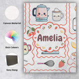 Personalised Name Cute Kawaii Mixer Kettle Custom  Unique Gift Idea Elegant Feature Canvas Wall Art Print Decor Picture Ready to Hang