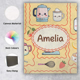 Personalised Name Cute Kawaii Mixer Kettle Custom  Unique Gift Idea Elegant Feature Canvas Wall Art Print Decor Picture Ready to Hang