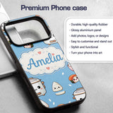 Cute Kawaii Sushi Rice Bowl Cooker Printed Design Custom Name Protective Phone Case Mobile Cover Durable Everyday Smartphone Shock Resistant
