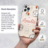 Cute Kawaii Sushi Rice Cooker Bowl Printed Design Custom Name Protective Phone Case Mobile Cover Durable Everyday Smartphone Shock Resistant