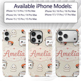 Cute Kawaii Sushi Rice Cooker Bowl Printed Design Custom Name Protective Phone Case Mobile Cover Durable Everyday Smartphone Shock Resistant