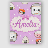 Personalised Name Cute Kawaii Sushi Rice Custom  Unique Gift Idea Elegant Feature Canvas Wall Art Print Decor Picture Ready to Hang