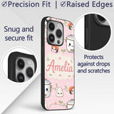 Cute Kawaii Sushi Rice Cooker Bowl Soft Pink Custom Name Protective Phone Case Mobile Cover Durable Everyday Smartphone Shock Resistant