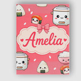 Personalised Name Cute Kawaii Sushi Rice Custom  Unique Gift Idea Elegant Feature Canvas Wall Art Print Decor Picture Ready to Hang
