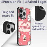Cute Kawaii Sushi Rice Cooker Bowl Printed Design Custom Name Protective Phone Case Mobile Cover Durable Everyday Smartphone Shock Resistant