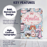 Personalised Name Cute Kawaii Baking Girl Custom  Unique Gift Idea Elegant Feature Canvas Wall Art Print Decor Picture Ready to Hang