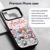 Cute Kawaii Baking Girl Mixer Blender Donut Blue Custom Name Protective Phone Case Mobile Cover Durable Everyday Smartphone Shock Resistant