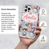 Cute Kawaii Baking Girl Mixer Blender Donut Blue Custom Name Protective Phone Case Mobile Cover Durable Everyday Smartphone Shock Resistant