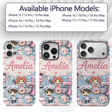 Cute Kawaii Baking Girl Mixer Blender Donut Blue Custom Name Protective Phone Case Mobile Cover Durable Everyday Smartphone Shock Resistant