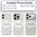 Vibrant Abstract Bunny Portrait Seamless Pattern Custom Name Protective Phone Case Mobile Cover Durable Everyday Smartphone Shock Resistant