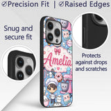 Cute Kawaii Baking Girl Mixer Blender Donut Blue Custom Name Protective Phone Case Mobile Cover Durable Everyday Smartphone Shock Resistant