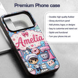 Cute Kawaii Baking Girl Mixer Blender Donut Blue Custom Name Protective Phone Case Mobile Cover Durable Everyday Smartphone Shock Resistant