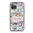 Cute Kawaii Baking Girl Mixer Blender Donut Mint Custom Name Protective Phone Case Mobile Cover Durable Everyday Smartphone Shock Resistant