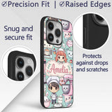 Cute Kawaii Baking Girl Mixer Blender Donut Mint Custom Name Protective Phone Case Mobile Cover Durable Everyday Smartphone Shock Resistant