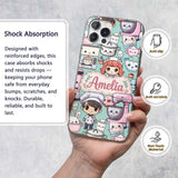 Cute Kawaii Baking Girl Mixer Blender Donut Mint Custom Name Protective Phone Case Mobile Cover Durable Everyday Smartphone Shock Resistant