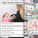 Cute Kawaii Baking Girl Mixer Blender Donut Mint Background  Personalised Custom Name Super Soft Fleece Blanket Bed Sofa Throw