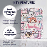 Personalised Name Cute Kawaii Baking Girl Custom  Unique Gift Idea Elegant Feature Canvas Wall Art Print Decor Picture Ready to Hang