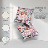 Custom Name Cute Kawaii Girl Mixer Blender Donut Pink Background Square Filled Cushion Throw Pillow Sofa Bed Home Decor Zip Washable UK Made
