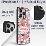 Cute Kawaii Baking Girl Mixer Blender Donut Coral Custom Name Protective Phone Case Mobile Cover Durable Everyday Smartphone Shock Resistant