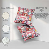 Custom Name Cute Kawaii Baking Girl Mixer Donut Coral Background Square Filled Cushion Throw Pillow Sofa Bed Home Decor Zip Washable UK Made