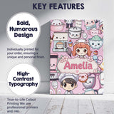 Personalised Name Cute Kawaii Baking Girl Custom  Unique Gift Idea Elegant Feature Canvas Wall Art Print Decor Picture Ready to Hang