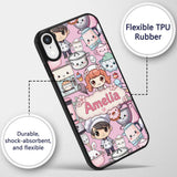 Cute Kawaii Baking Girl Mixer Blender Donut Blush Custom Name Protective Phone Case Mobile Cover Durable Everyday Smartphone Shock Resistant