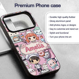 Cute Kawaii Baking Girl Mixer Blender Donut Blush Custom Name Protective Phone Case Mobile Cover Durable Everyday Smartphone Shock Resistant