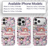 Cute Kawaii Baking Girl Mixer Blender Donut Blush Custom Name Protective Phone Case Mobile Cover Durable Everyday Smartphone Shock Resistant