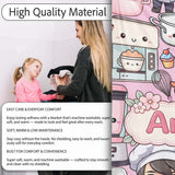 Cute Kawaii Baking Girl Mixer Blender Donut Blush Background  Personalised Custom Name Super Soft Fleece Blanket Bed Sofa Throw