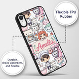 Cute Kawaii Baking Girl Mixer Blender Donut White Custom Name Protective Phone Case Mobile Cover Durable Everyday Smartphone Shock Resistant