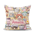Custom Name Cute Kawaii Baking Girl Mixer Blender Donut Yellow Square Filled Cushion Throw Pillow Sofa Bed Home Decor Zip Washable UK Made
