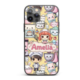 Cute Kawaii Baking Girl Mixer Printed Design Custom Name Protective Phone Case Mobile Cover Durable Everyday Smartphone Shock Resistant