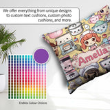 Custom Name Cute Kawaii Baking Girl Mixer Blender Donut Yellow Square Filled Cushion Throw Pillow Sofa Bed Home Decor Zip Washable UK Made