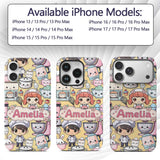 Cute Kawaii Baking Girl Mixer Printed Design Custom Name Protective Phone Case Mobile Cover Durable Everyday Smartphone Shock Resistant