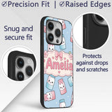 Cute Kawaii Sweet Sugar Jars with Bows Pastel Custom Name Protective Phone Case Mobile Cover Durable Everyday Smartphone Shock Resistant