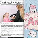 Cute Kawaii Sweet Sugar Jars with Bows Pastel Blue Background  Personalised Custom Name Super Soft Fleece Blanket Bed Sofa Throw