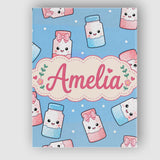 Personalised Name Cute Kawaii Sweet Sugar Custom  Unique Gift Idea Elegant Feature Canvas Wall Art Print Decor Picture Ready to Hang