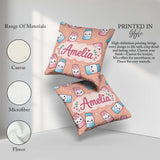 Custom Name Sweet Sugar Jars with Bows Peach Background Seamless Square Filled Cushion Throw Pillow Sofa Bed Home Decor Zip Washable UK Made