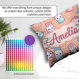 Custom Name Sweet Sugar Jars with Bows Peach Background Seamless Square Filled Cushion Throw Pillow Sofa Bed Home Decor Zip Washable UK Made