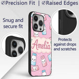 Cute Kawaii Sweet Sugar Jar with Printed Design Custom Name Protective Phone Case Mobile Cover Durable Everyday Smartphone Shock Resistant